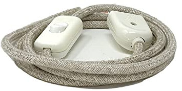 LaMorell LightDesign Câble pour Abat-Jour avec Câble Électrique Tissé, Couleur Canvas Beige, Longueur 1,80 m (130 + 50), Fabriqué en Italie