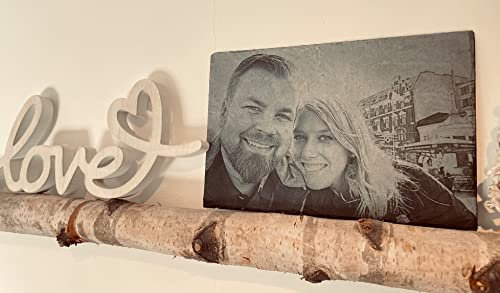 Jackplott Dein Foto als Lasergravur auf Schieferplatte - Schiefertal - persönlich und individuell (40 x 25 cm) - Wandbild für Wohnzimmer, Wohnheim