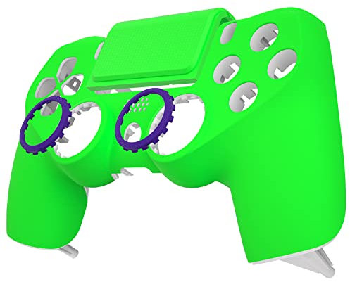 eXtremeRate Carcasa Delantera Compatible con ps4 Mando Accesorios Panel Frontal Touchpad Placa Funda Portectora Compatible con ps4 Slim Pro JDM-040/050/055 Control No Incluido(Verde Neón)