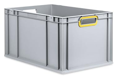 PROREGAL Eurobox NextGen Color | HxBxT 32x40x60cm | 65 Liter | Griffe gelb offen | Verstärkter Boden | Eurobehälter, Transportbox, Transportbehälter, Stapelbehälter