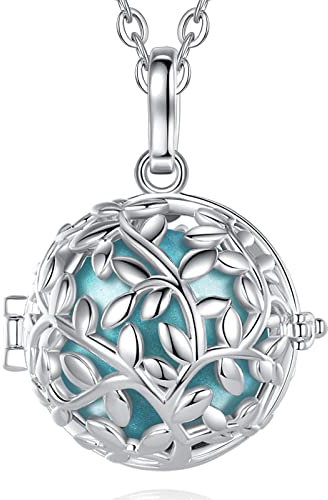 AEONSLOVE Bola Grossesse Collier Bola de Grossesse avec Chaine Pendentif Appeleur d'Ange pour Future Maman Fille Amie Bijoux Grossesse Femme