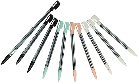 vhbw 10x Stylos de Saisie Compatible avec Nintendo DSi, DSi XL, 2DS, DS Lite Console de Jeux - 9,6-12,8 cm, Extensible