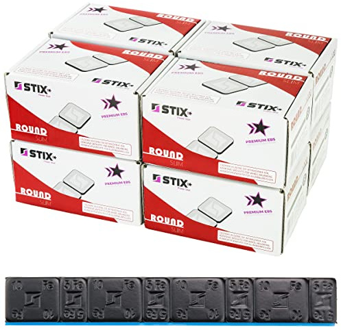 Stix Klebegewichte Rounded Slim Auswuchtgewichte 6400 Stück 5g+10g 800 Streifen à 60g schwarz pulverbeschichtet verzinkt 3,5mm für Alufelgen 48KG