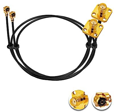 Vecys 2PCS U.F.L1 zu SMA Kabel U.F.L1 zu SMA Buchse Flansch Panel Mount 1.13mm Mini-Koaxial Pigtail Kabel 12 /30CM für Wireless Router Mini PCIE Netzwerkkarten PCI Wi-Fi WAN Repeater