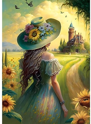 EOBROMD Diamond Painting Erwachsene Blumen, 5D Diamant Painting Bilder Erwachsene Mädchen, DIY Diamond Painting Bilder Diamant Malerei Set für Wanddekoration 30x40cm