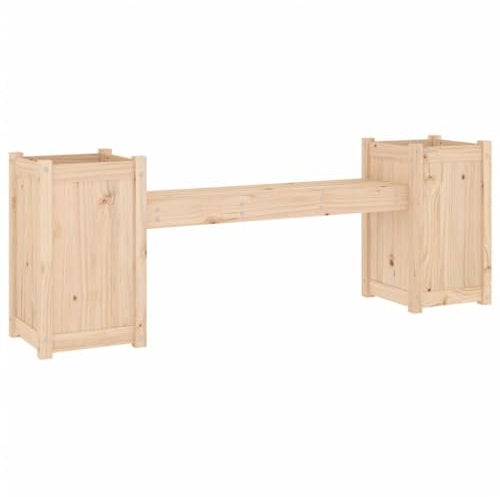 vidaXL Planter Bench in Solid Pine Wood – Roomy Outdoor Bench with Integrated Planters, Ideal for Patio and Garden