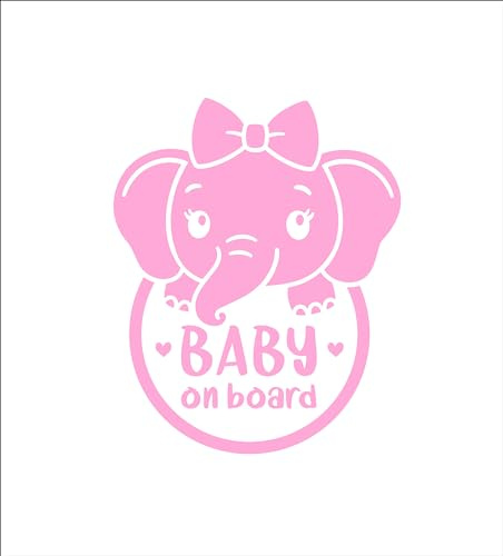 Adesivo Bbay on borard (Baby a Bordo) per auto Girl an Boy, design stile bambino per auto, bel adesivo finestra auto per neonati. (Rosa)