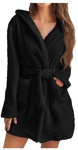 Generisch Bademantel Damen Flauschig, Bademantel Damen Kapuze Sauna Bademantel Badeponcho Damen Sauna Mantel Frauen Weihnachts Bademantel Saunakleid Morgenmantel Mit Reißverschluss