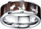 VaEven Schwarzer Wolfram-Jagdring Ehering Holz-Inlay Hirsch Hirsch Silhouette Ring