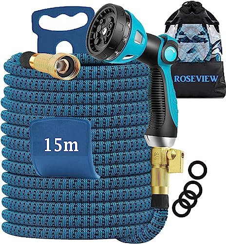 tubo acqua giardino estensibile per irrigazione 50 metri 30 flessibili 20 metri doccia 3/4 tubi acqua tubo estensibile in magia tubo estensibile da giardino canna acqua giardino (lago Blu 15m)