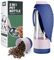 Blanlody Trinkflasche Hunde für Unterwegs, Auslaufsicher Übergröße 600ml Wasserflasche + 190ml Futterspender für Hund und Katze Unterwegs, Reisen und Geburtstag