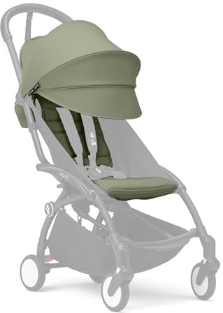 Stokke YOYO 6+ Farbpaket, Olive - Nur Textilien: Sitzpolster, ausziehbares Verdeck & Reißverschlusstasche hinten - Erfordert YOYO-Rahmen (separat erhältlich)