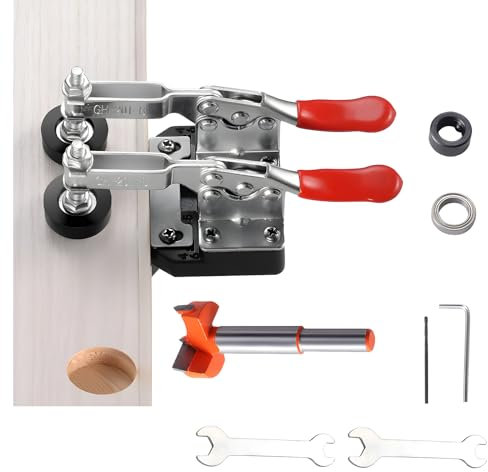 35MM Hinge Drilling Jig, Concealed Door Hinge Jig Adjustable Dowel Jig Drill Guide Locator Cabinet Drilling Hole Puncher for Cabinet Door Hinges Inset