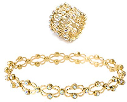 XINGLIDA Braccialetto estensibile pieghevole 2 in 1 magico retrattile per anelli telescopici creativi ebrei, Size reference picture, Rame