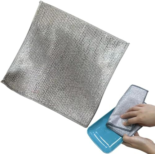 Trapos multiusos de alambre for lavar platos húmedos y secos, paño de cocina multifuncional de alambre antiarañazos, toalla for platos de alambre de metal japonés, trapos de limpieza for fregar sin ra