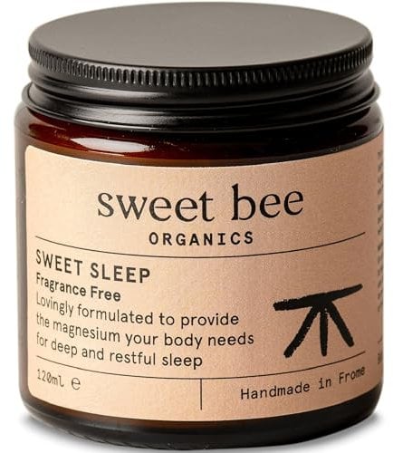 Sweet Bee Magnesium Butter - Soothing Magnesium for Sleep & Relaxation with Shea Butter - Moisturizing Magnesium Balm for Muscle Recovery - Nourishing Magnesium Cream for Sleep - Fragrance Free 120ml