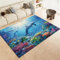 Srigzcaly Teppich Wohnzimmer, Unterwasserwelt Delfine Teppiche rutschfest Waschbar Blau Teppiche Kurzflor für Schlafzimmer Kinderzimmer, Weiche Flanell Teppich 120x180cm