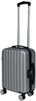 Leonardo® Handgepäck Koffer Paris | 18-Zoll Hartschalenkoffer mit Doppelrollen | Trolley 30 Liter mit Zahlenschloss | Leichtes ABS-Material | Reisekoffer für 30kg Gepäck | Handkoffer Silber