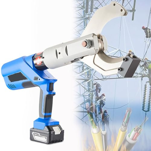 DPLWJPP Battery Cable Cutter,Hydraulic Cable Cutter,Electric Wire Cutter,Battery Operated Cable Cutting Tool,Battery And Charger Included,For Al And Armored Cu/Al Cable,135C
