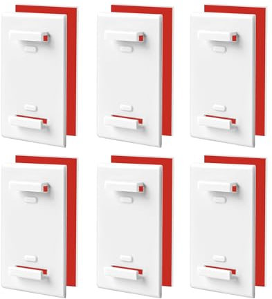 Barlone 6 Stück Klemmfix Halterung, Klebehalter Rollos für Fenster ohne Bohren, Doppelrollo Klemmfix ohne Bohren, Ersatzteil für die Befestigung am Feststehenden PVC-Fenster Rollos, Verdunklungsrollo