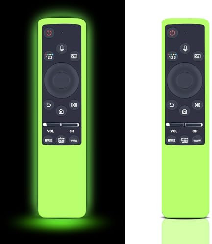 Custodia in silicone per telecomando Samsung TV Glow in The Dark, cover remota per telecomando Samsung Smart TV BN59 Series BN59-01312A BN59-01241A (verde brillante) - 【 Confezione da 2 pezzi)