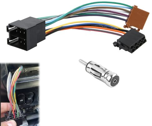 Loovisse Autoradio Radioadapter,Universal Radioadapter,ISO Stecker Autoradio,Peugeot Boxer ISO Adapter,Antennenadapter DIN iso Klemme 15 + 30 Steckbar Verlängerung Radio Adapter Stecker