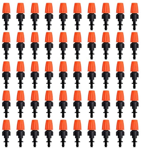 50pcs Adjustable Irrigation Drippers，Garden Watering Mist Nozzle Irrigation Kits Head Atomizer Automatic Mist Cooling Irrigation System for Garden Greenhouse Patio Lawn