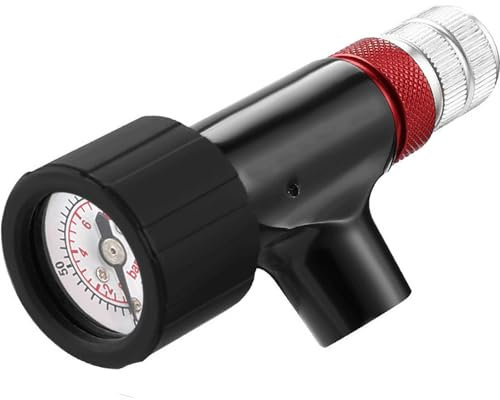 Mountain Bike CO2 Inflator Head Quick Pumping Bicycles Pump With Pressure Gauge Aluminum Alloys CO2 Bike Tire Inflator