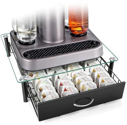 Cocktail Beverage Storage Drawer for Bartesian Capsules, Cocktail Pod Holder Organizer for Bartesian Cocktail Machine Compatible with BEV by Black & Decker Cocktail Machine, Holds Up to 36 Capsules