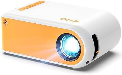 KHQ Mini Projector with Wifi and Bluetooth 5.2, Portable Projector for Bedroom Home Theater Outdoor Movie 1080P HD Supported, Compatible with Smartphone/Tablet/Laptop/TV Stick/PS/USB