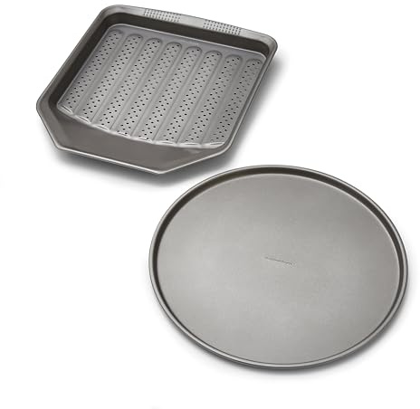 Morphy Richards 14 Pizza Pan & Crisper Tray – Heavy Duty Carbon Steel | Non-Stick, Perforated Base & Pouring Lip | Oven & Dishwasher Safe | Crispy Results Every Time | SKU 849006