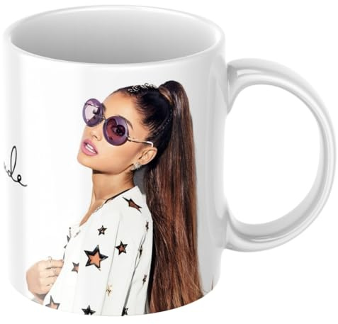 Taza Ariana Grande Eternal Merch para Fans Arianators - Regalo Original para Fans de la Música Pop - Cerámica 330 ml - Apta para Microondas y Lavavajillas (A.Grande Estrella)