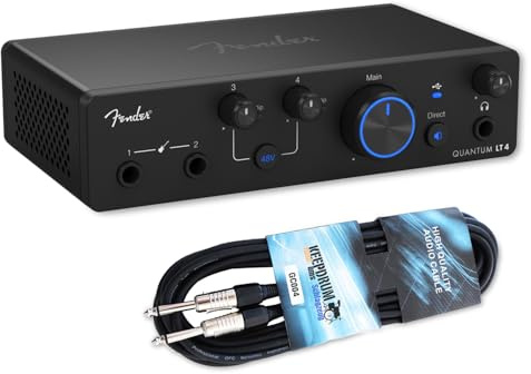 Fender Quantum LT4 2 4x2-Kanal USB-C Audio-Interface mit keepdrum Klinkenkabel