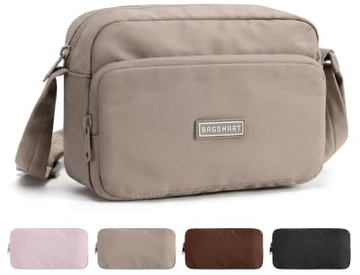 bagsmart Faltbare Umhängetasche Crossbody Bag Damen Klein 2.4L | Leichte Handytasche Zum Umhängen Wasserdichte Kleine Tasche Sling Bag Schultertasche für Uni Reisen Alltag Radfahren