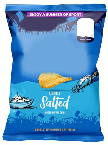 Lightly Salted Ridged Potato Chips, 130g, Gluten-Free, Suitable for Vegans, Absolutely Nothing Artificial
