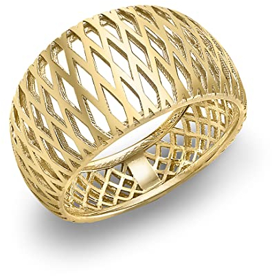 CARISSIMA Damen-Ring Criss Cross Band - Size L 375 Gelbgold Gr. 52 (16.6) - 1.48.8630