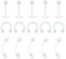 Incaton 16 Gauge Nasenpiercing Nasenstecker Hufeisen Lippenpiercing Augenbraunpiercing Bioflex Flexibler Piercing Set, 15stk