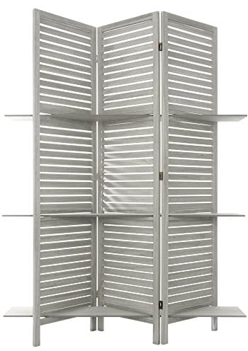 Atmosphera Paravent Original mit 3 Einlegeböden, Höhe 170 cm, Grau