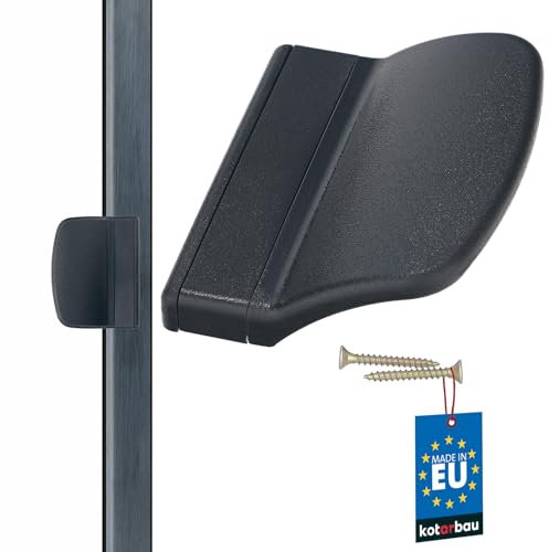 KOTARBAU Praktisch aus Kunststoff Sicher Raucher Terrassen Türoptik Griff Schließen Griffmuschel Universal (Anthrazit) Balkontürgriff