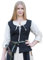Battle-Merchant Mittelalter Korsage Tilda | Trachtenweste mit breiten Trägern aus Baumwolle | Spätmittelalter LARP Gewandung als Kostüm oder Tracht | Schwarz oder Braun Größen S-XXL (Schwarz, XXL)