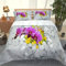 MQBHJI Bettwäsche 135X200 Mikrofaser 3 Teilig - Bettbezug Set Mit 3D Rote Orchidee Muster, Weiche Flauschige Bettbezüge Mit Reißverschluss Und 1 Mal 80X80CM Kopfkissenbezug