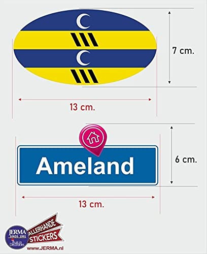 Ameland Insel Flaggen Auto Aufkleber 2er Set Aufkleber