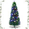 GYMAX Albero di Natale Artificiale 180 cm, Illuminato con Luci Fibre Ottiche, 28 LED Lampadine a Neve, 220 Rami Folti, Punte a Stella, Montaggio Facile, Decorazione Natalizia per Casa/Ufficio/Negozio