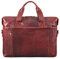 ROYALZ 'Seattle' Moderne Ledertasche Herren aus Echtleder groß - ideal als Business Aktentasche flache Laptoptasche 14-15.6 Zoll zum Reisen mit Trolley Halter, Farbe:Roma Cognac Braun