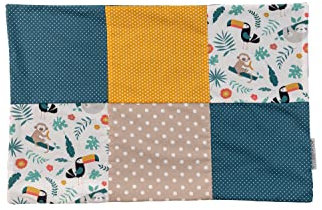ULLENBOOM ® Kissenbezug 40x60 Kinder & Baby Dschungel (Made in EU) - Kopfkissenbezug aus Baumwolle mit Reißverschluss, Bezug auch für Dekokissen geeignet, Motiv: Sterne, Patchwork Design