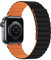 Tasikar Band Kompatibel mit Apple Watch Armband 49mm 46mm 45mm 44mm 42mm Silikon Ersatzarmband mit Starkem Magnetverschluss Kompatibel mit iWatch Ultra 2 SE Series 10 9 8 7 6 5 4 3 (Orange-Schwarz)