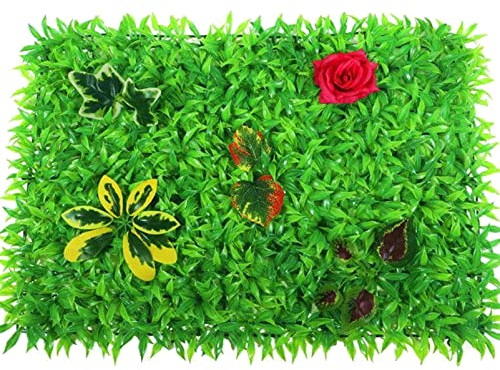 QIAOH Pflanzenwand Matte Mit KüNstlichen Pflanzen Als WandbegrüNung 12PCS, KüNstliche Hecke Buchsbaum, Sichtschutz Am Zaun Oder Balkon Kunst-Pflanzen Gras-Matte