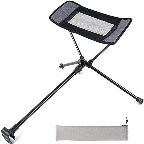 Repose-pieds pliable pour chaise de camping, chaise de randonnée légère et portable avec repose-pieds pour balancelle pliante et inclinable, chaise lune, chaise de plage (gris)