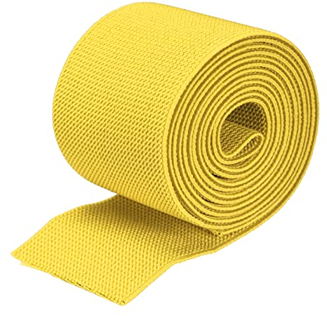 sourcing map Twill-Gummiband, doppelseitig, 7,1 cm, flach, 2 m, Strick, elastische Spule, schweres Stretchband, gelb zum Nähen, Bund