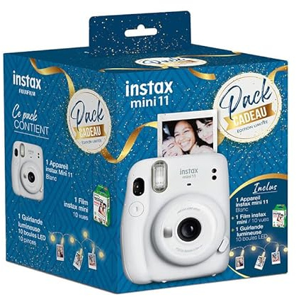 FUJIFILM Appareil Photo Instantané Instax Mini 11 Blanc Pack Cadeau